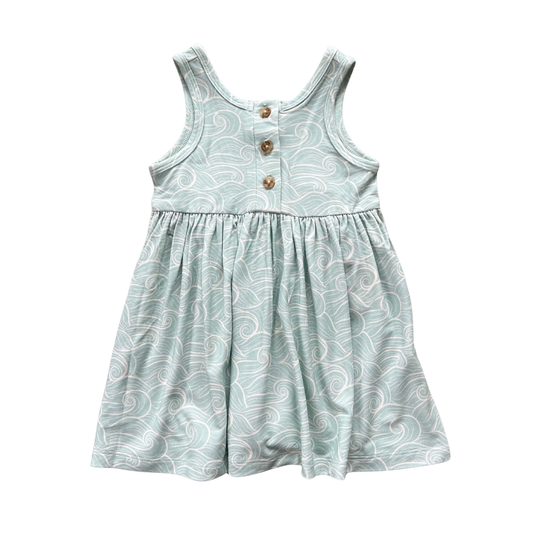 Henley Tank Dress in Beach Wave