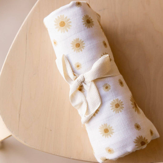 New! Cotton Muslin Swaddle in Daisy