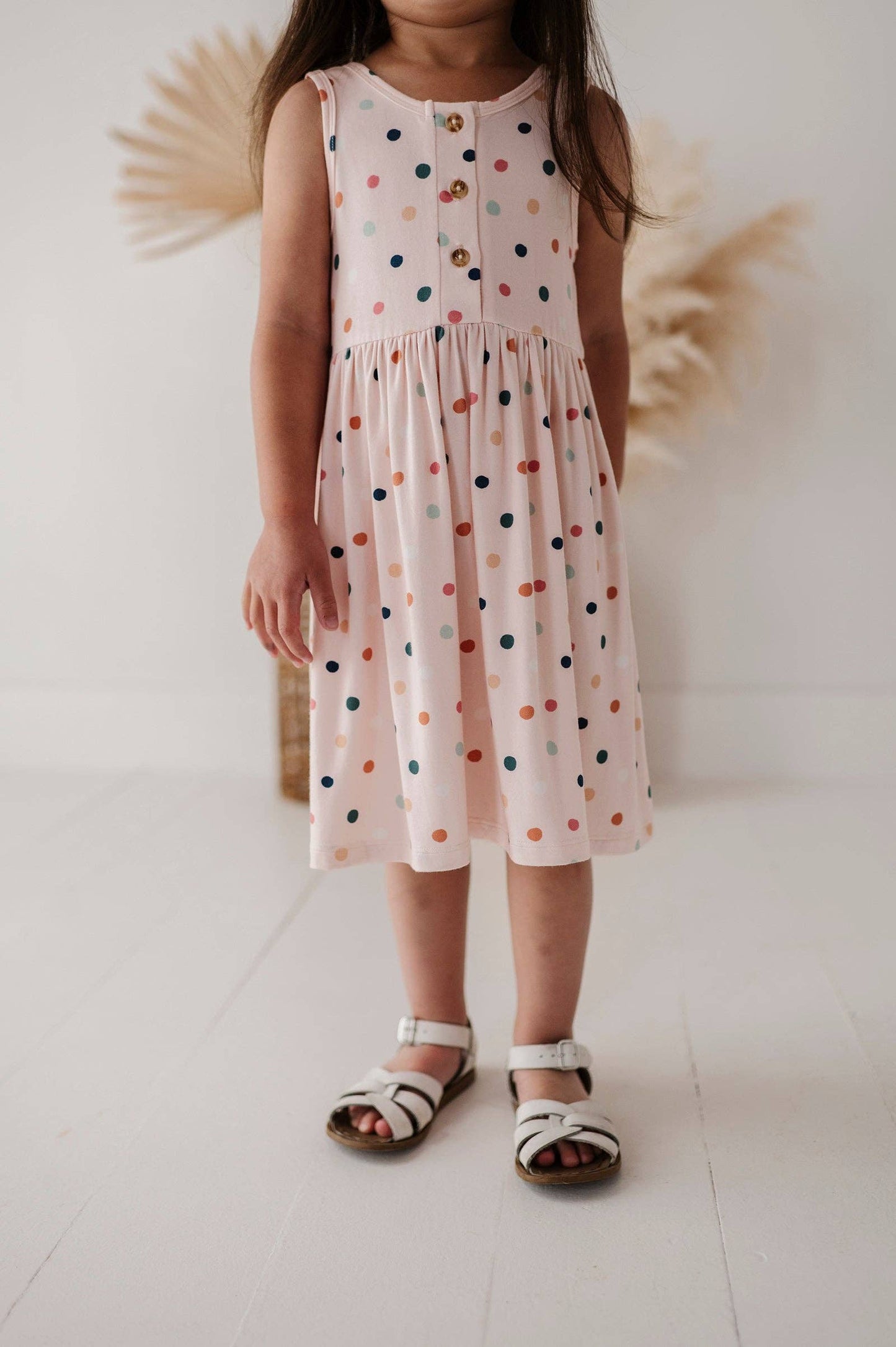 Henley Tank Dress in Beach Wave