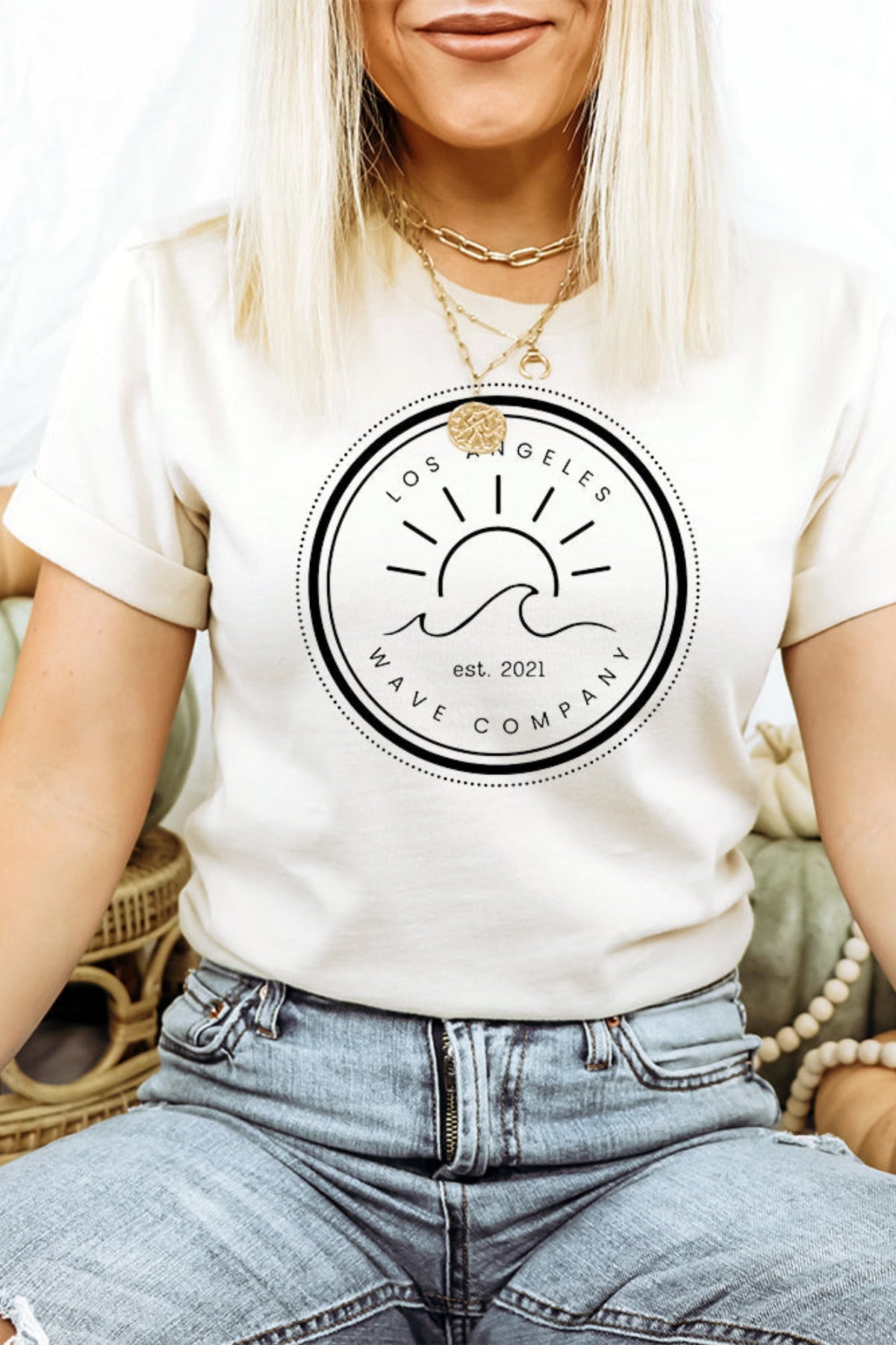 “LA Wave Co Circular Logo Tee”