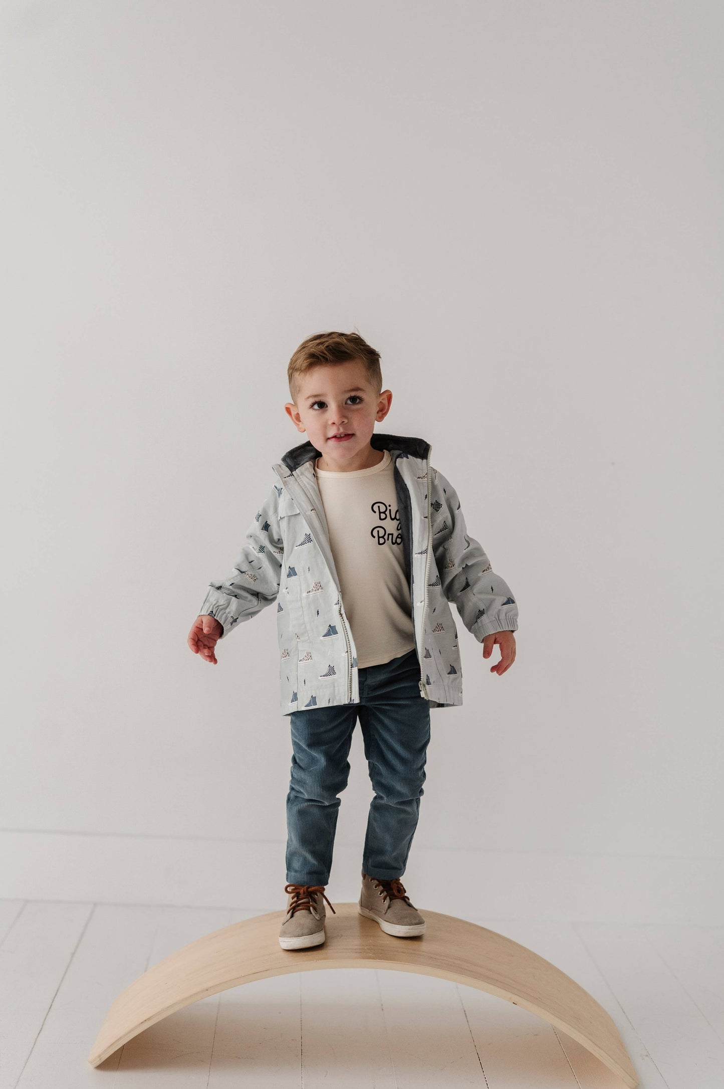 Fleece Lined Hooded Sneaker Print Jacket for Boys