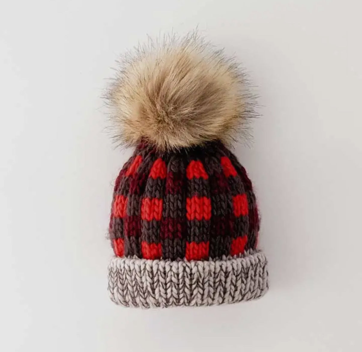 Buffalo Check Knit Little Babe Beanie