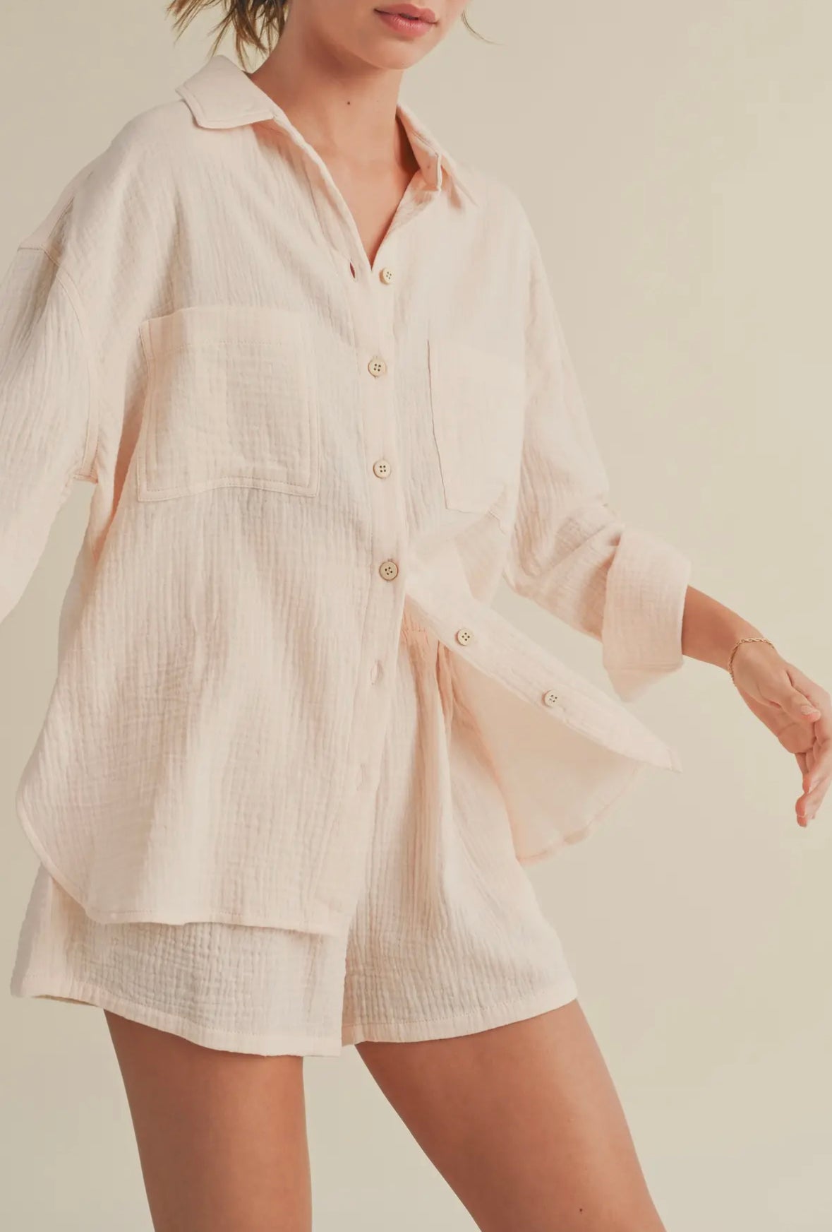 NEW! Double Gauze Button Down Shirt