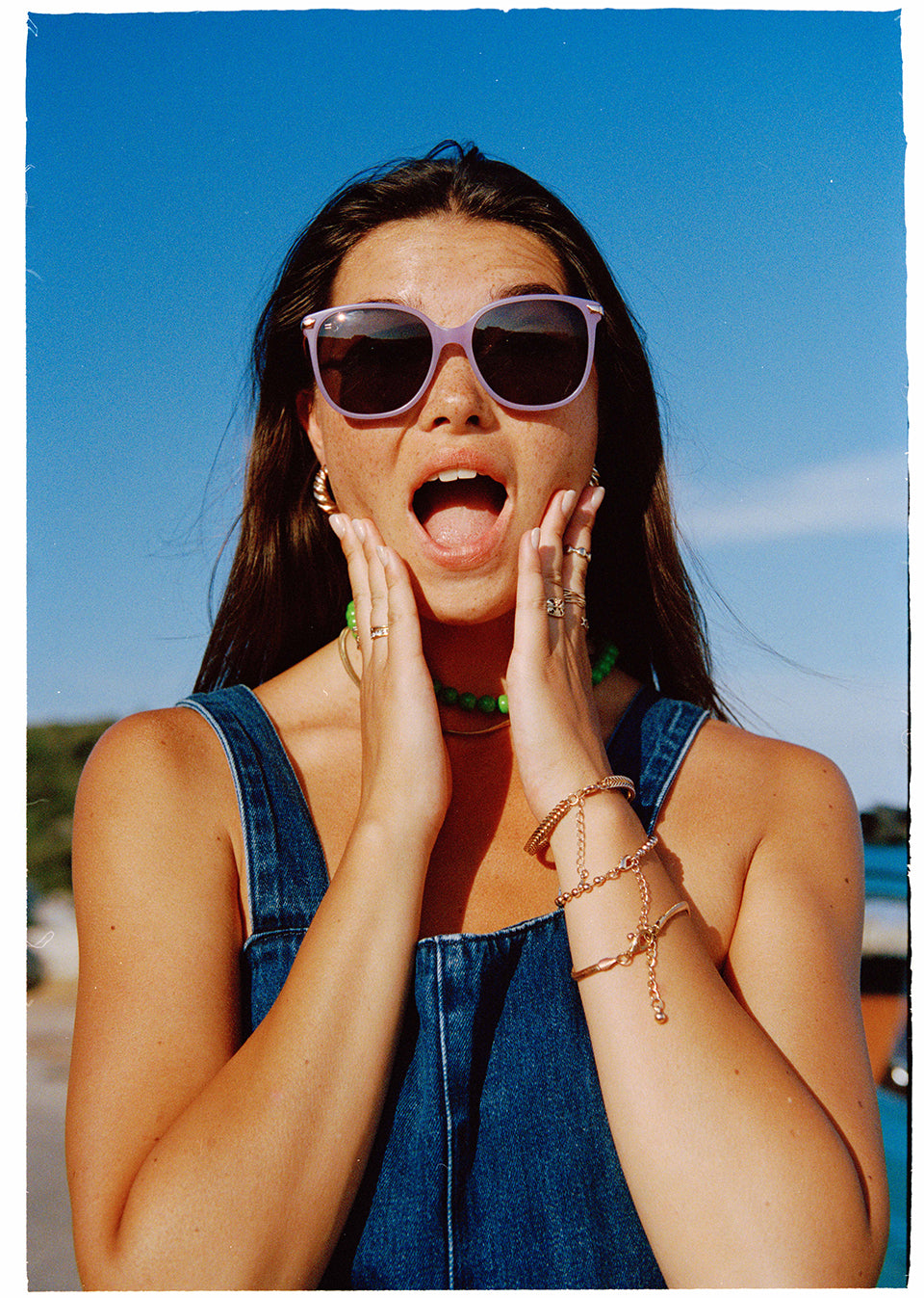 "Sandela 201" Lavender Crystal Handcrafted Sunglasses by TOMS