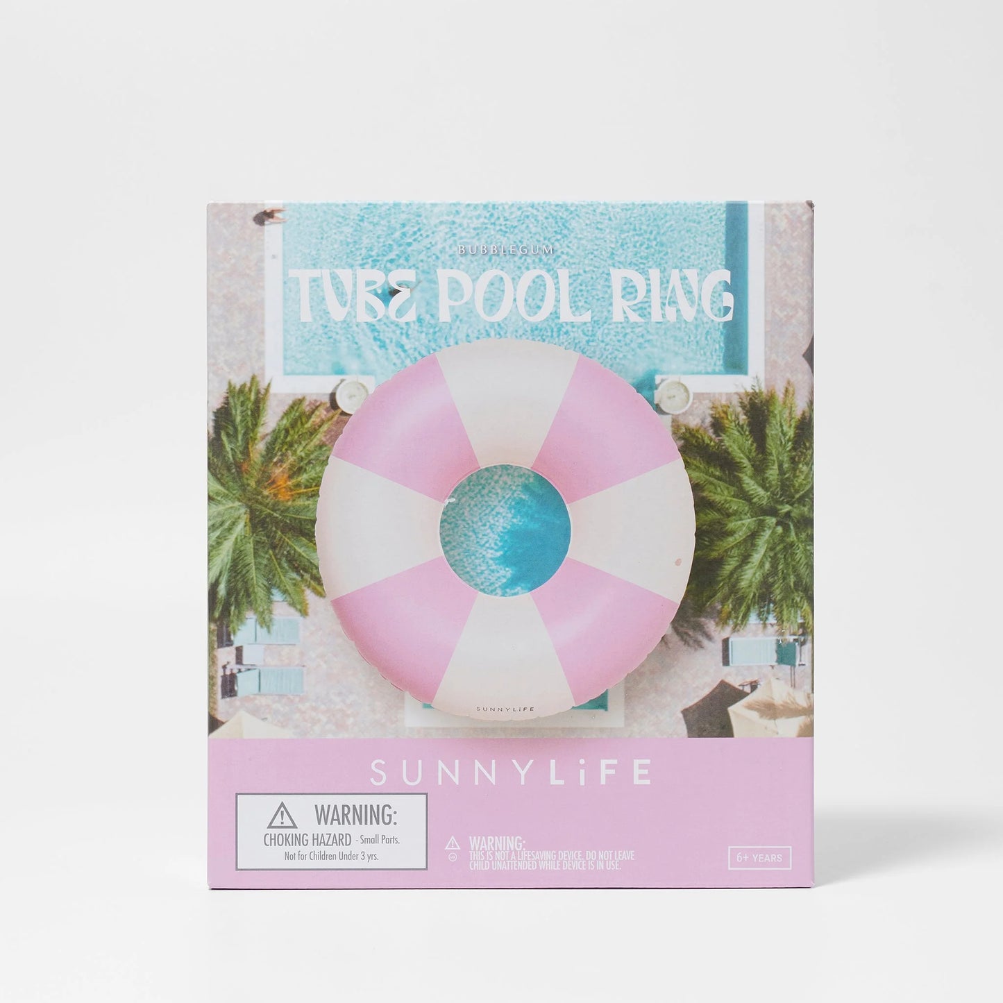 NEW! "Tube Pool Ring" in Bubblegum Pink Stripe