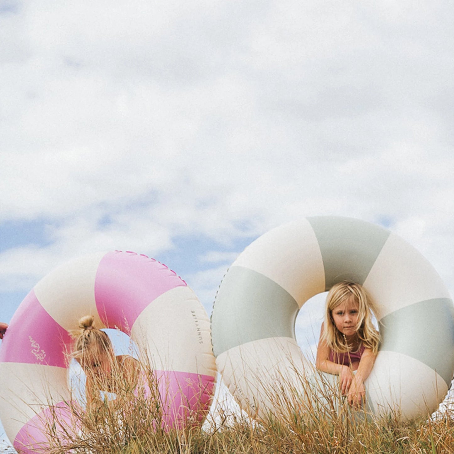 NEW! "Tube Pool Ring" in Bubblegum Pink Stripe