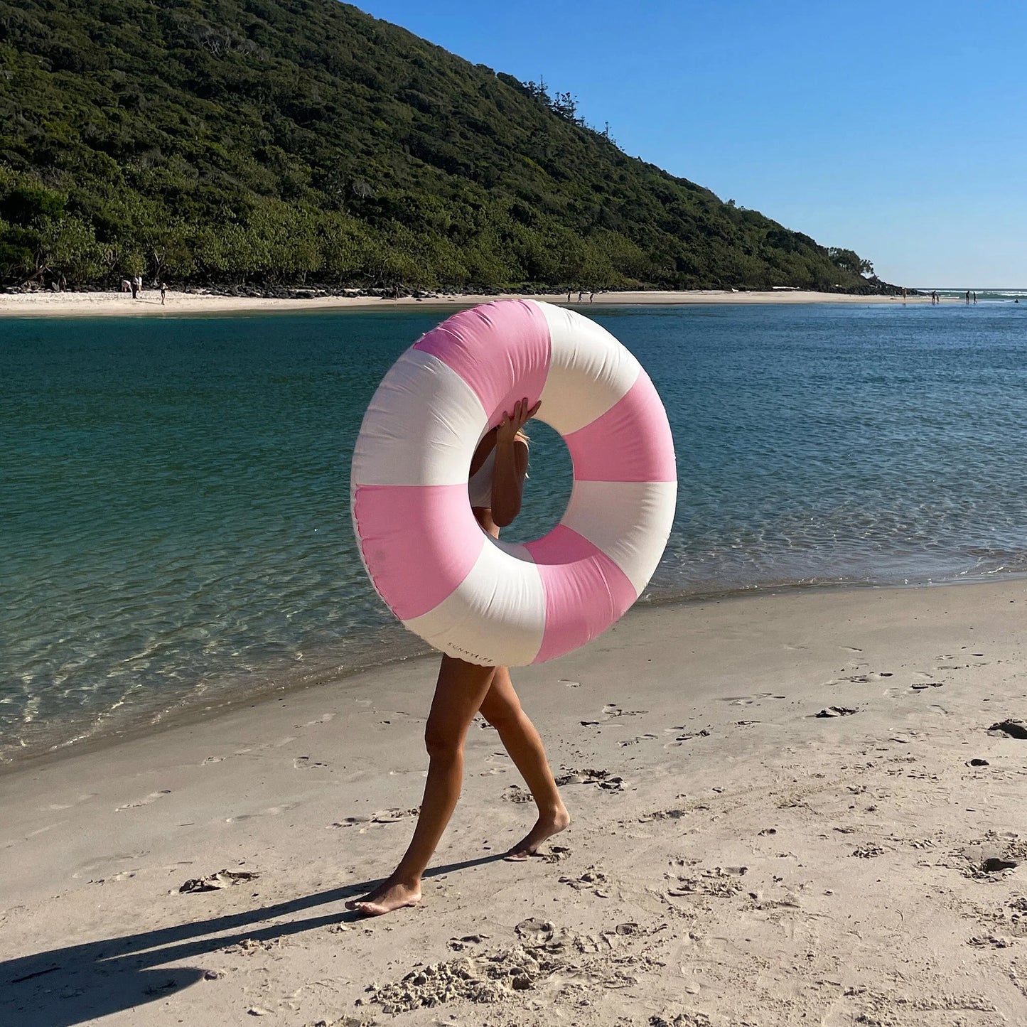 NEW! "Tube Pool Ring" in Bubblegum Pink Stripe