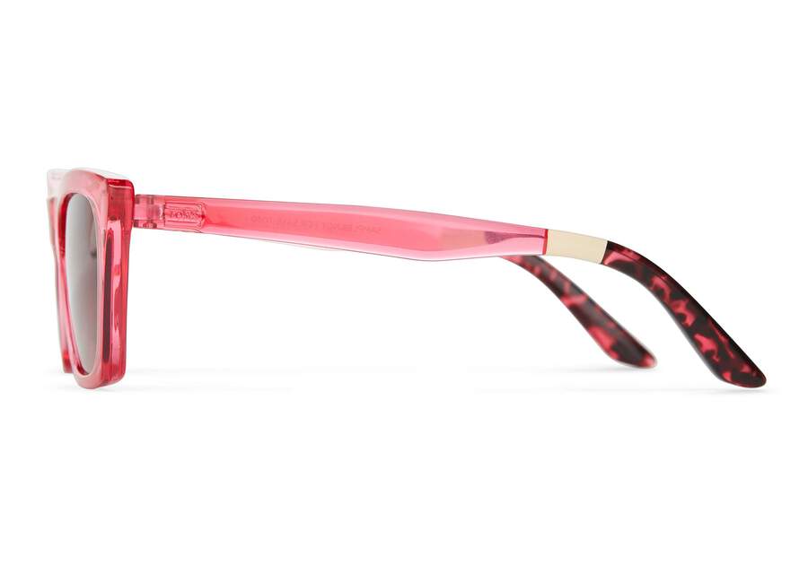 “Sahara” Pink Flash Crystal/Brown Gradient Traveler Sunglasses by TOMS