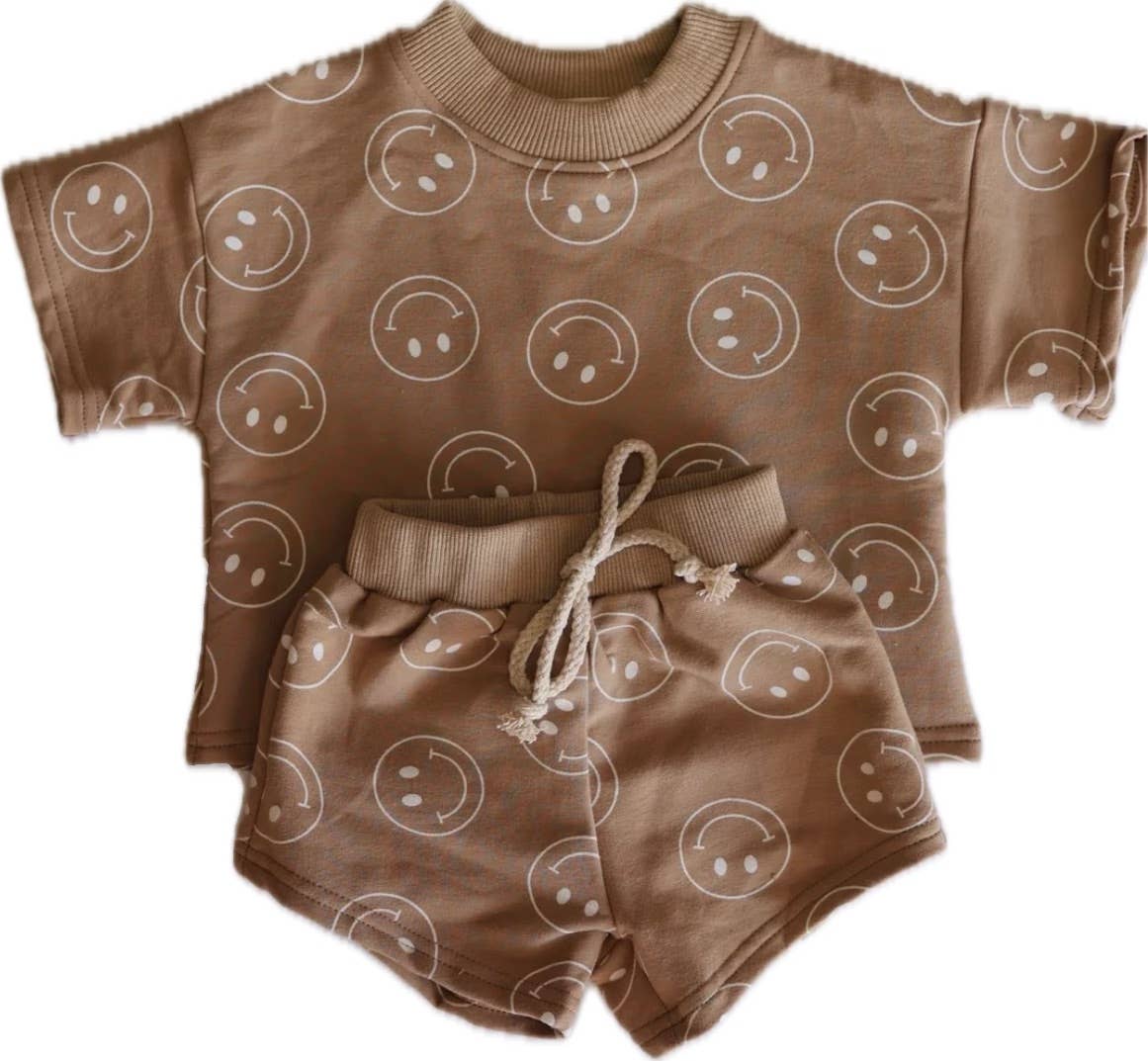 NEW! Mocha Smiley | Summer Shorts Set