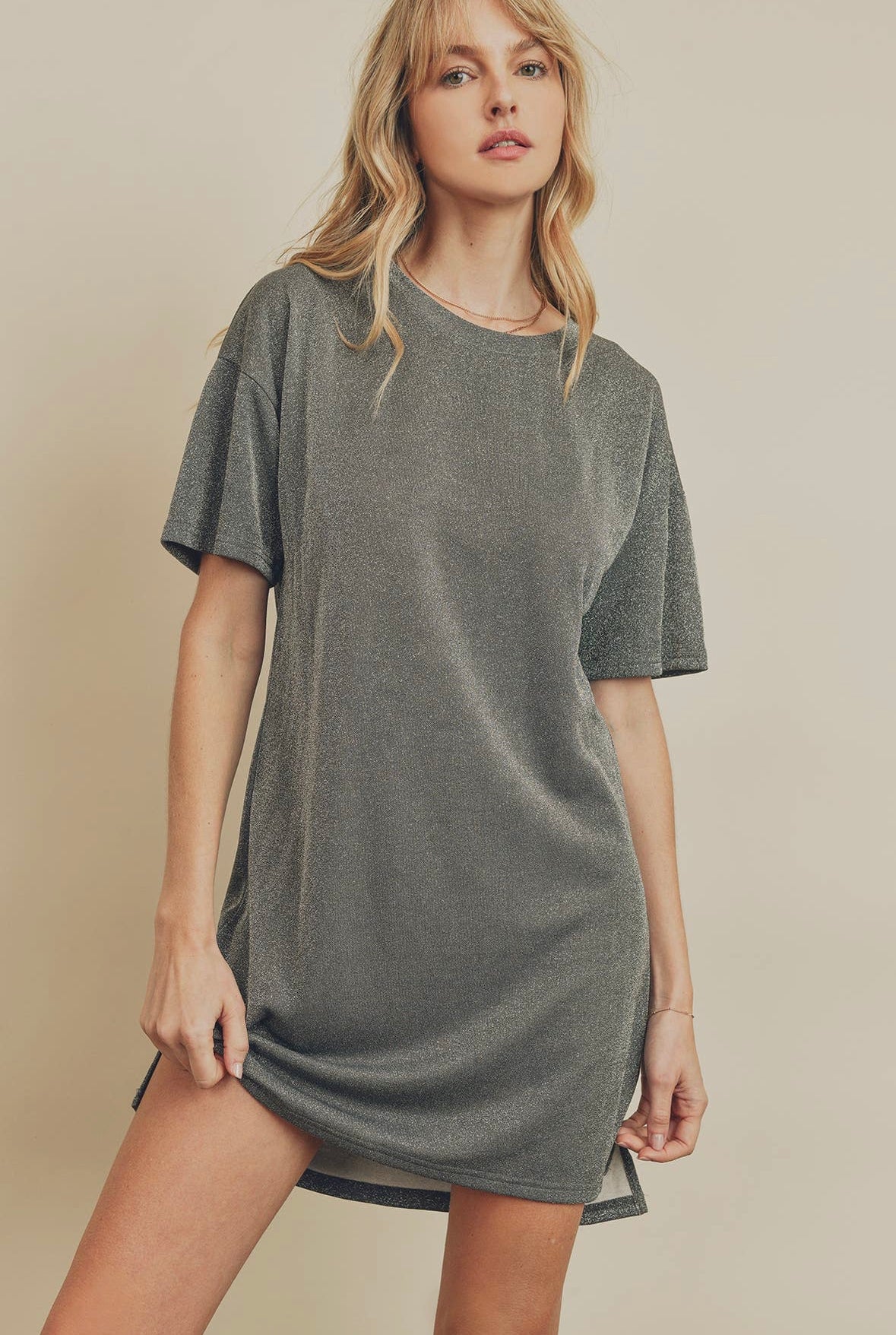 Metallic T-Shirt Dress