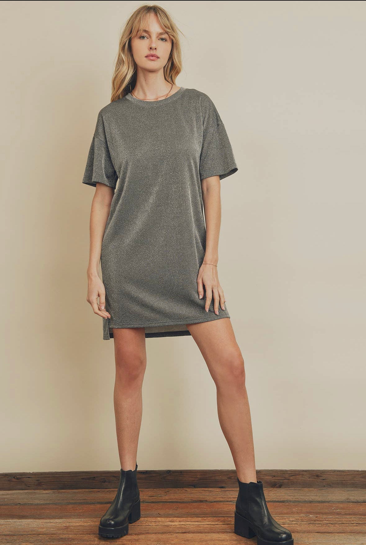 Metallic T-Shirt Dress