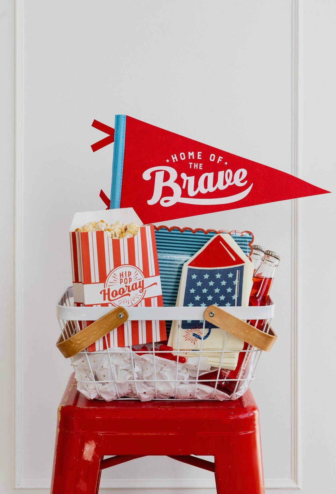 SALE! NOW 50% OFF! “Home of the Brave” Felt Party Pennant