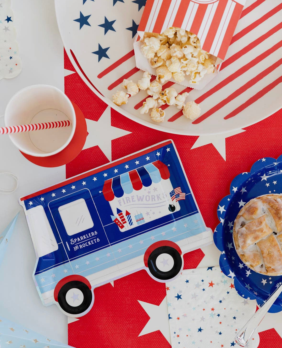 SALE! NOW 50% OFF! Firework Truck Paper Plates