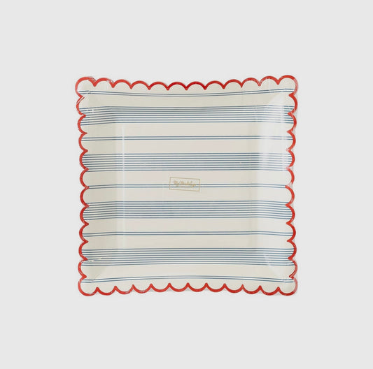 SALE! NOW 50% OFF! Striped Scallop Paper Plates