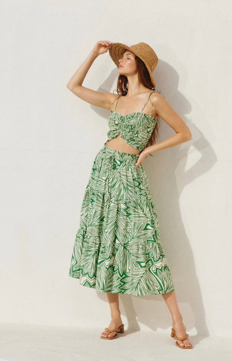 Tropical Crop Top and Midi Skirt