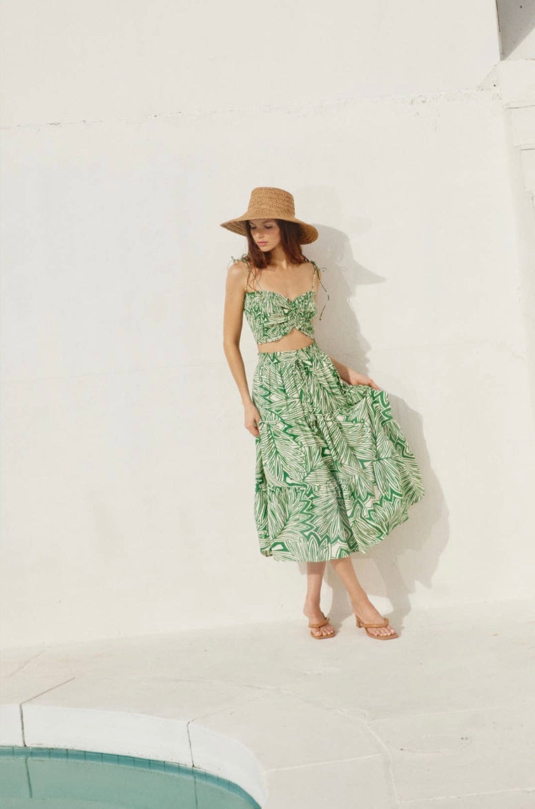 Tropical Crop Top and Midi Skirt