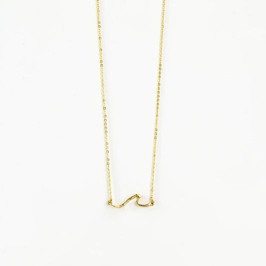 Asri Hammered Wave Necklace