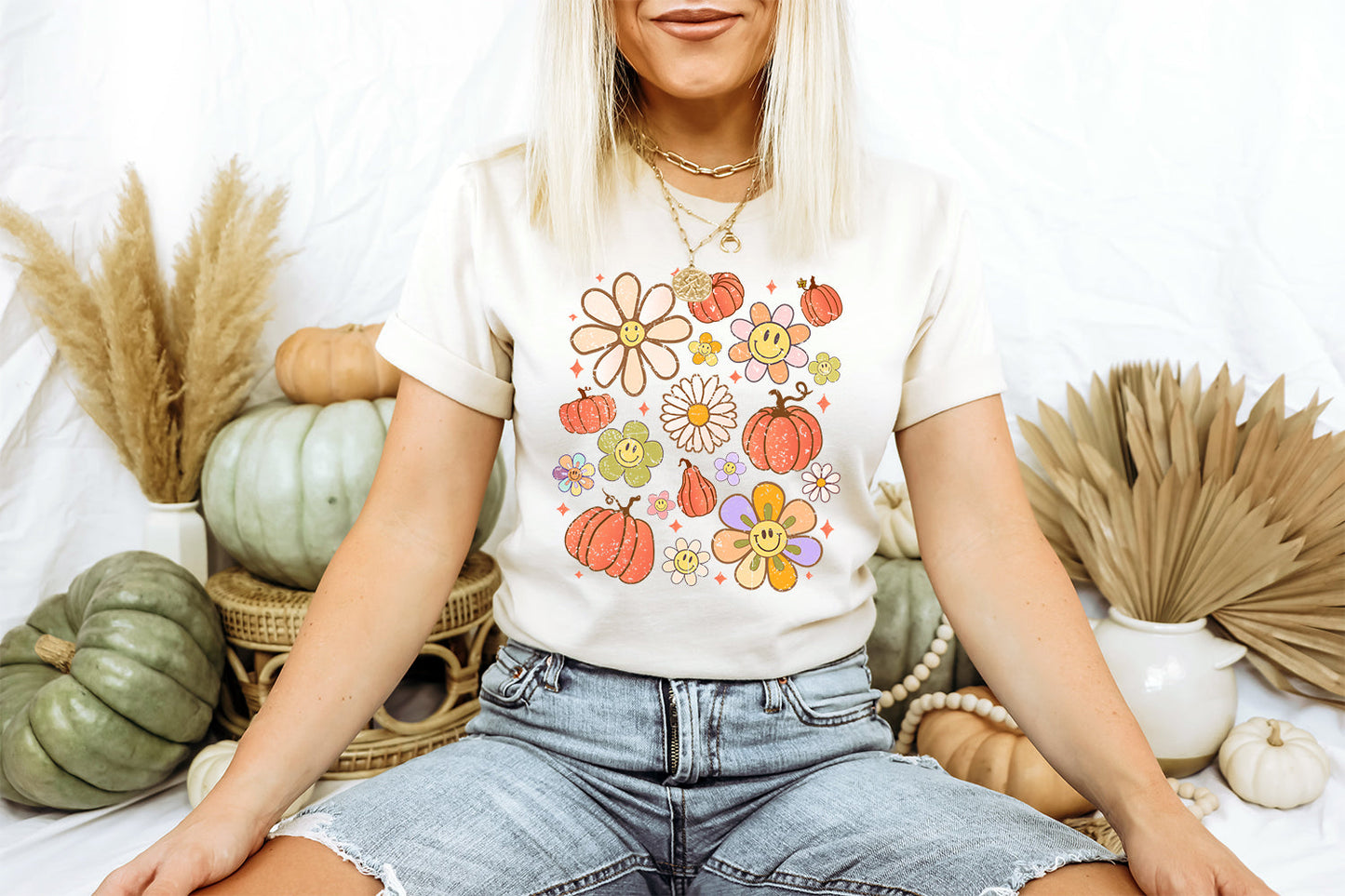 NEW! “Flower Power and Pumpkins" Tee