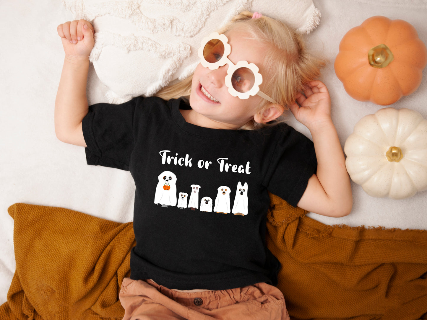 NEW! "Trick or Treating Dogs" Little Babe Tee