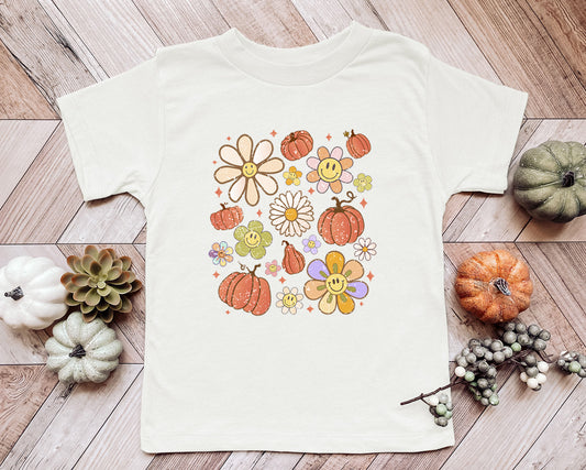 NEW! "Flower Power and Pumpkins" Little Babe Tee