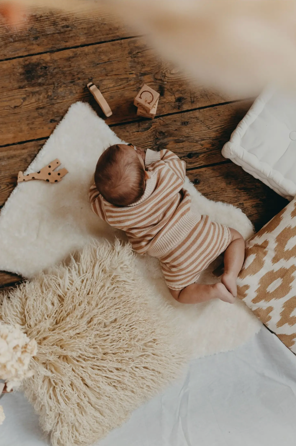 Organic Striped Knit Little Babe Shorts