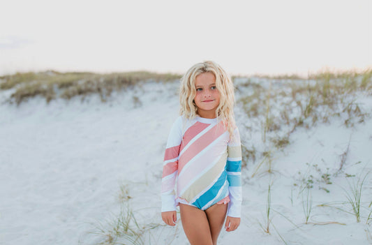 Oopsie Daisy “Muted Rainbow” Rash Guard/ One Piece